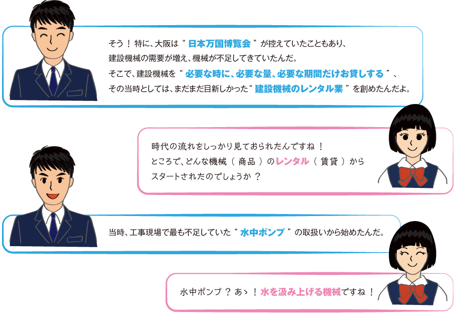 創業秘話 l 建設機械等の同業者向けレンタル l 株式会社NISSHO